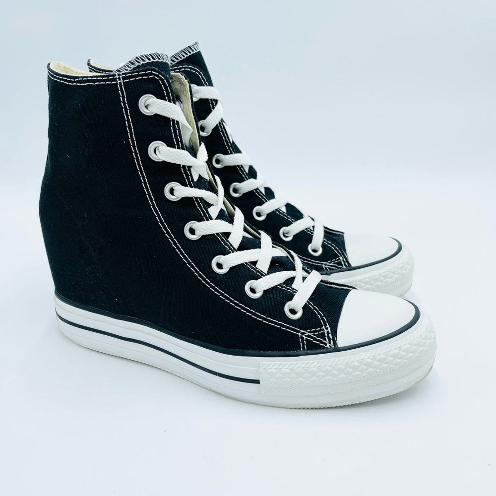 Converse Chick Taylor All Star Hidden Wedge Classic Black and White Sneakers